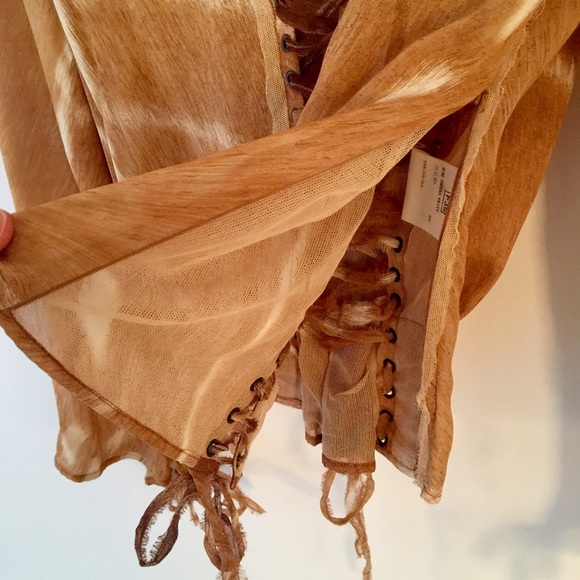 VERY RARE VINTAGE NWT LEGENDARY YVES ST LAURENT SILK RIVE GOUCHE SAFARI BLOUSE - Picture 11 of 15